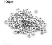 100pcs/set Sujetadores de tuercas hexagonales hexagonales de rosca de acero al carbono galvanizado (M2.5)