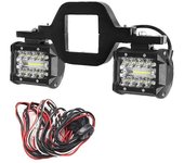 Barra de luz LED de 4 pulgadas y 60 W + soportes de montaje de enganche de remolque Luces de marcha atrás Iluminación de búsqueda trasera para cami...