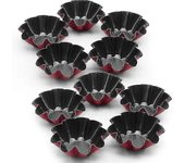 Moldes de tarta de 10 paquetes, mini latas de molde de muffin de pastel de acero al carbono