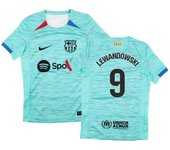 Nike 2023-2024 Tercera Camiseta Barcelona (Niños) (Lewandowski 9) Azul XSB
