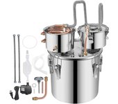 Vevor Destilador de agua de 8 galones y 30 litros Cobre rojo Acero inoxidable 3 ollas