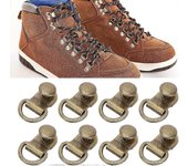 100 juegos de gancho de cordón de zapato, anillo de bucle con remaches, hebilla de bota de zapato gancho de cordón de gota de ojal de secado hebill...