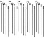 Tinor Palillo de palillos de cóctel, 20 picos de martini de acero inoxidable, brochetas de cóctel de metal reutilizables Aperitivos de aceitunas sa...