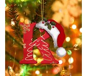 26 letras Decoración del árbol de Navidad Colgante Adornos del árbol de Navidad Adornos navideños personalizados de bricolaje Decoración navideña Á...