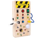 Juguetes de madera para tableros ocupados, juguetes de tablero ocupados para niños pequeños con juguete de interruptor de luz para la actividad, Na...