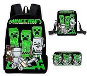 Minecraft Mochilas Escolares De Escuela Primaria Y Secundaria Minecraft Juego Mochila Periférica Juego De Tres Piezas Juego De Alta Calidad 4 Shoul...