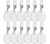 Pesas de mantel de 12 piezas, pesas de mantel de piedra de mármol en interiores al aire libre, teardrop Heavy Duty Table Cover Holder Percha con cl...
