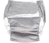 Nuevo pañal transpirable de tela para el cuidado del incontinente lavable ajustable para adultos (gris)