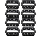 10 piezas de anillos cuadrados para tarta Anillo de mousse para pastel perforado resistente al calor Tarta antiadherente para hornear Tarta mini negro