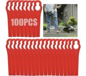 100 piezas de plástico Hojas de recortadora de césped, cuchillas de corte de cortacésped inalámbricas de 83 mm Cuchillas de corte de cortadora de c...