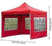 Carpa de fiesta plegable impermeable tela de lluvia al aire libre Rojo