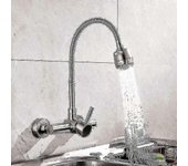 Grifo de cocina Grifo de fregadero de acero inoxidable 304 montado en la pared Grifo de fregadero giratorio 360 con manguera flexible en stock
