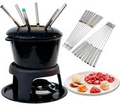 Heyone Horquillas de fondue de acero inoxidable con mango resistente al calor para carne de malvaviscos asados de fondue de chocolate con queso