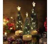 2024 3 piezas LED mini árbol de Navidad, abeto pequeño artificial, luces de colores árbol de Navidad, mini árbol de Navidad con LED, mini árbol de ...