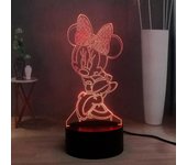 Belle veilleuse LED Mickey Minnie Mouse, tlcommande USB lampe de nuit visuelle 3D pour chambre coucher, dcor de lampe de bureau 16 couleurs, cadeau d