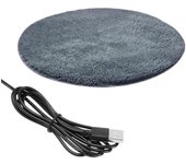 Almohadilla de felpa de calefacción para perros Alfombra eléctrica USB Manta de cama para mascotas de temperatura constante Gris