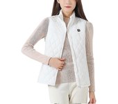 Chaleco calefactable para hombres mujeres - Chaleco ligero de calentamiento eléctrico 9 zonas de calefacción Blanco M