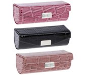 3x Estuche de lápiz labial de cuero de PU Marrón oscuro y negro y marrón-dwdz
