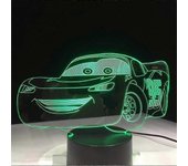 Wekity Boys Regalo de cumpleaños Lightning Mcqueen Route 66 Your Racing Car 3d 7 Color Lamp Visual Led Night Lights For Kids Touch USB Table Lamp
