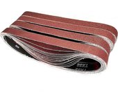 Banda de lijado 25 x 762 mm | Banda de lijado de 15 piezas | Juego de banda lijadora 3x grano 80/120/150/240/400 cada uno para lijadoras de banda