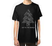 RockShark Joy To The World - Joy Division / Camiseta navideña de Unknown Pleasures negro XL