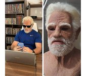 Máscara realista de látex de látex, arruga espeluznante de Halloween Máscara de persona mayor Disfraz de disfraces para adultos
