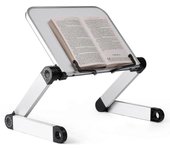 TCGG-Soporte De Libros Ajustable En Altura Y Ángulo Soporte Ergonómico Para Libros De Aprendizaje Pesados Y Tabletas, Plegable (Blanco)