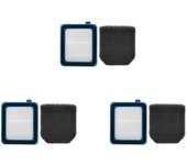 3x Filtro Hepa de reemplazo para Q6 Q7 Q8 Wq61 / wq71 / wq81 Aspiradora Piezas de repuesto Azul