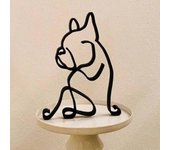Moderno minimalista metal Perro Escultura Hogar Habitación Decoración Estatua Arte Ornamentos Bulldog
