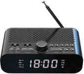 Radio reloj digital DAB / FM junto a la cama con reproducción de transmisión BT, pantalla LED jumbo, alarma dual, tiempo de trabajo prolongado