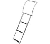 Escalera de barco de pontón de 3 escalones Escalera de cubierta de baño intraborda telescópica plegable de acero inoxidable de acero inoxidable con...