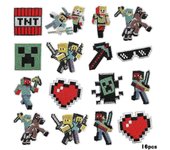 Parches De Planchar, 16pcs Parches De Apliques Bordados De Minecraft Coser Parches De Plancha En Parches Decoración De Bricolaje Decoraciones Parch...