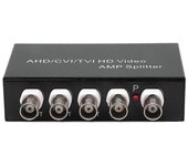 Señal 1 en 4 salidas AHD / CVI / TVI Video Splitter HD Cámara Coaxial HD, Negro