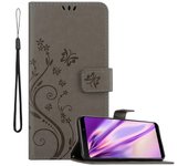 Funda protectora Samsung Galaxy A9 2018 - con estampado floral y ranura para tarjetas FLORAL GREY