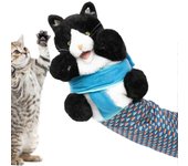 Títere de gato Luchador de juguete de marioneta de mano de peluche con relleno, guante interactivo divertido de entrenamiento y ejercicio para gato...