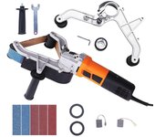 Succebuy Lijadora pulidora de tubos de tubería, lijadora de banda de tubería de 1300 W con 6 velocidades variables 1100-3200 rpm, rectificadora de ...