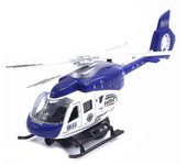 Nuevo avión de helicóptero de policía realista tirar hacia atrás modelo de música led colección de juguetes para niños/YY Azul