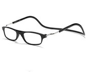 2024 Colgante plegable Gafas de lectura magnética Gafas Clic frontal Conectar cuello NUEVO 100 BLACK