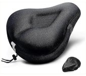 Funda de sillín de gel funda de sillín de bicicleta de espuma viscoelástica ancha con funda de sillín impermeable para bicicleta estática e-bike bi...