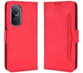 Gangxun Funda para Huawei Nova 9 SE Funda Tarjetero desmontable ajustable Cierre magnético Funda cartera de cuero Rojo A