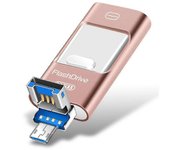 Unidad flash para Iphone 128GB, 4-en-1 USB en forma de tarjeta de memoria en forma de C, Photo Stick almacenamiento externo Thumb Drive para Iphone...
