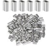 Paquete de manguitos de aluminio: 100 abrazaderas de aluminio y manguitos de bucle de engarce (2 mm/0,079 pulgadas)