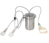 Ordeñadora manual 2000ml Control de ahorro de esfuerzo Botella de acero inoxidable Kit de ordeño portátil para granja de plantas de leche XXF