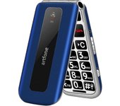 Desbloqueado teléfono celular azul senior, teléfono móvil 2g Gsm Flip con botones grandes, botón SOS de gran volumen, pantalla de 2,4 pulgadas, rad...