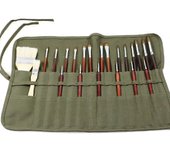 Bolsa de pincel de pintura de 30 agujeros Conveniente estuche de pincel de pintura de lona enrollable Soporte para pinceles de pintura al óleo de a...