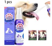 Limpieza de dientes con aerosol bucal para perros perros gatos Mal aliento Eliminación de placa de sarro- 1PC