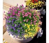 Flores artificiales falsas al aire libre, vegetación de plástico falsosdecoración de la granja de la granja 8 PCS Loto rojo Rosa