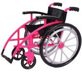 Juego de muletas para sillas de ruedas en miniatura roja para muñecas de 30 cm, juguete de juego de simulación-GOOD Rosa