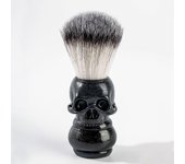 Skull Shaving Brush, Cepillo de afeitar de barba de salón para tu mejor afeitado húmedo, hecho a mano con resina para hombres negro