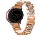 18mm 3-beads Rhinestone Decor Smart Watch Strap Metal Wrist Band para Garmin Venu 2S / Vivoactive 4S Multicolor Rose Gold